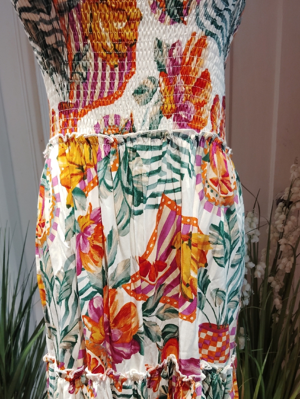 Abel The Label For Anthropologie Smocked Maxidress - Picture 3 of 13